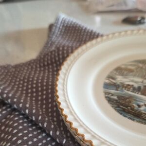 Currier & Ives By Harkerware Collectable Mini Winter Mini Plates